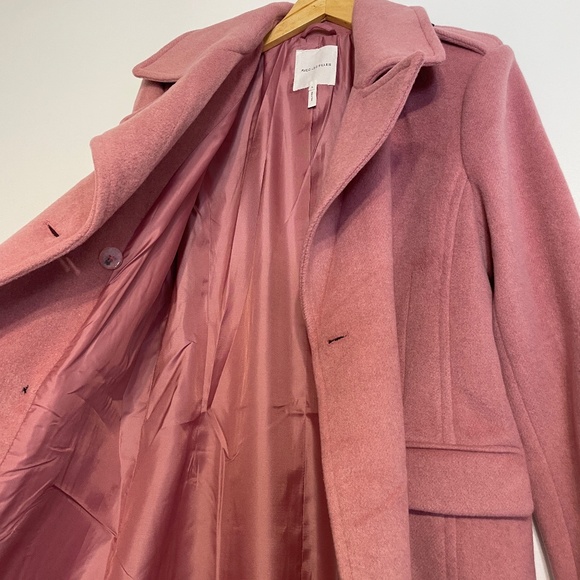 Avec Les Filles Fuzzy Pink Rose Long Double Breasted Coat - Picture 7 of 14